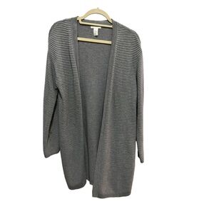H&M - Basic - Long Open Front Cardigan - Gray - Size XS/S